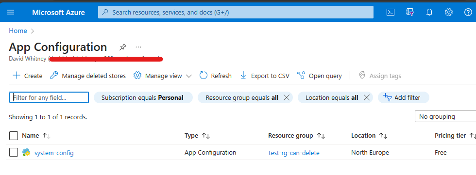 Create App Configuration Service Create App Configuration Service